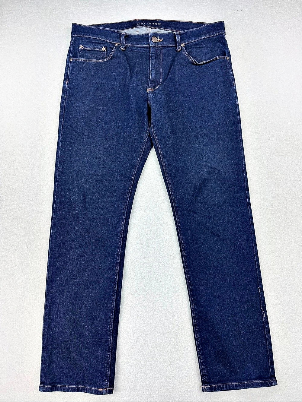 Mott & Bow Slim Fit Straight Leg Dark Wash Blue Denim Jeans Mens Size 36x30